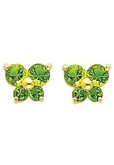 beautiful small gold light green birthstone earrings for babies